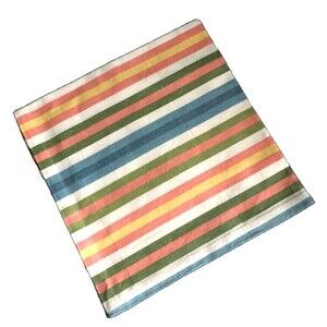 DII Raney Napkins Pink White Blue Beach Stripe Cotton 20x20" Summer Set of 4